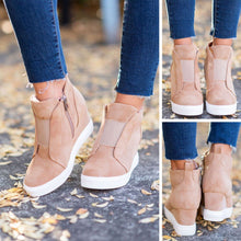 Load image into Gallery viewer, Known By All Camel Brown Wedge Sneakers