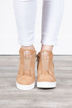 Load image into Gallery viewer, Known By All Camel Brown Wedge Sneakers
