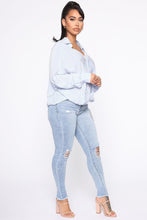 Load image into Gallery viewer, Can't Ignore Me Forever Stripe Top - Blue/combo