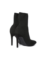 Load image into Gallery viewer, I'm In Knit Heeled Booties - Black