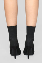 Load image into Gallery viewer, I'm In Knit Heeled Booties - Black