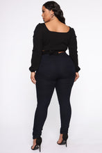 Load image into Gallery viewer, No Tie To Waist Ribbed Top - Black