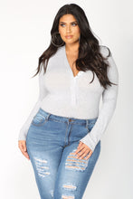 Load image into Gallery viewer, Matilda Ribbed Bodysuit - Grey