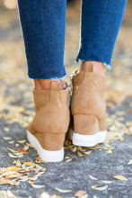Load image into Gallery viewer, Known By All Camel Brown Wedge Sneakers
