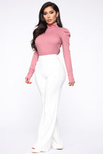 Load image into Gallery viewer, Win Knit Back Long Sleeve Top - Mauve
