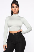 Load image into Gallery viewer, Crossed The Line With Me Knit Top - Sage
