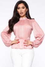 Load image into Gallery viewer, Power Over Problems Mock Neck Top - Blush
