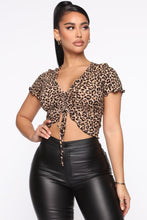 Load image into Gallery viewer, Retail Therapy Ruched Short Sleeve Top - Tan/Multi
