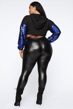 Load image into Gallery viewer, Feel Like Dancing Sequin Hoodie - Black/Blue
