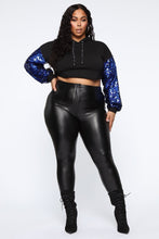 Load image into Gallery viewer, Feel Like Dancing Sequin Hoodie - Black/Blue
