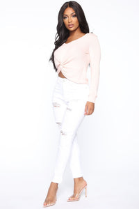 A Lot For Love Sweater Top - Rose