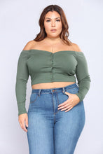 Load image into Gallery viewer, Talk That Talk Off Shoulder Top - Olive
