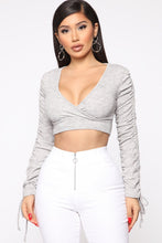 Load image into Gallery viewer, Slay In Surplice Top - Heather Grey
