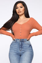 Load image into Gallery viewer, Hazel Ribbed Henley Bodysuit - Rose

