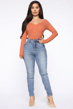 Load image into Gallery viewer, Hazel Ribbed Henley Bodysuit - Rose
