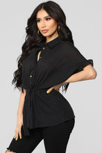 Load image into Gallery viewer, Ruffle Talk Button Down Shirt - Black
