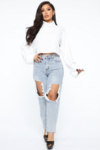 Load image into Gallery viewer, Sorry Not Sorry Turtleneck Top - Ivory
