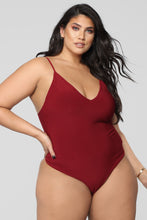 Load image into Gallery viewer, Sleek And Slay Bodysuit - Burgundy
