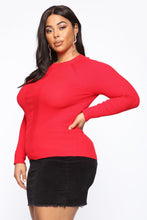 Load image into Gallery viewer, Pull Me Closer Long Sleeve Top - Red
