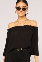 Load image into Gallery viewer, Keep It Moving Off Shoulder Top - Black
