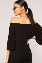 Load image into Gallery viewer, Keep It Moving Off Shoulder Top - Black
