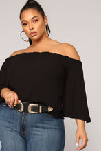 Load image into Gallery viewer, Keep It Moving Off Shoulder Top - Black

