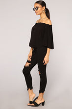 Load image into Gallery viewer, Keep It Moving Off Shoulder Top - Black

