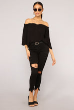 Load image into Gallery viewer, Keep It Moving Off Shoulder Top - Black
