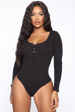 Load image into Gallery viewer, Lace It Up Bodysuit - Black
