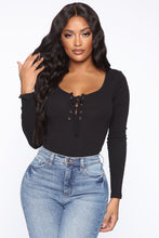 Load image into Gallery viewer, Lace It Up Bodysuit - Black
