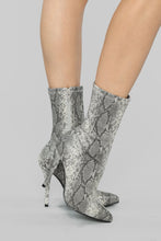 Load image into Gallery viewer, No Snakes Allowed Heel Bootie - Snake
