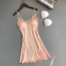 Load image into Gallery viewer, Women's Skirts Silk Satin Skirt Ladies Sexy Micro Skirt Sleepwear Satin Silk Babydoll Lace Sleep Mini Wide Skirt
