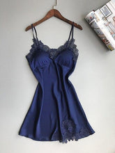 Load image into Gallery viewer, Women's Skirts Silk Satin Skirt Ladies Sexy Micro Skirt Sleepwear Satin Silk Babydoll Lace Sleep Mini Wide Skirt
