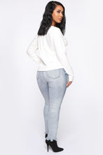Load image into Gallery viewer, Jennifer Long Sleeve Crew Neck Tee - White
