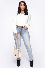 Load image into Gallery viewer, Jennifer Long Sleeve Crew Neck Tee - White
