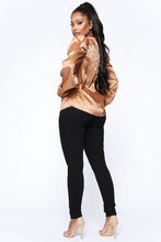 Load image into Gallery viewer, Fierce Vibes Leopard Satin Top - Cognac
