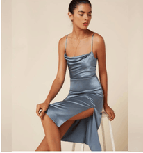 Load image into Gallery viewer, Casual Drinks Satin skirt- Teal
