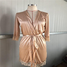 Load image into Gallery viewer, Women Dress Summer Dresses Sleepwear Lace Solid High Quality One Size Sleep Dress Mesh Spandex Half Sleeve Length
