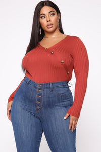 After Class Long Sleeve Top - Rust