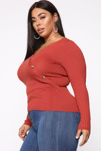 After Class Long Sleeve Top - Rust