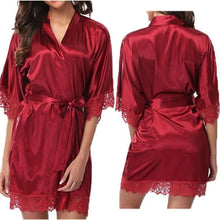 Load image into Gallery viewer, Women Dress Summer Dresses Sleepwear Lace Solid High Quality One Size Sleep Dress Mesh Spandex Half Sleeve Length
