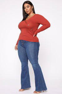 After Class Long Sleeve Top - Rust