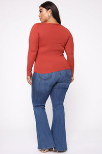 After Class Long Sleeve Top - Rust