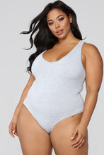 Load image into Gallery viewer, Zoey Racer Back Bodysuit - Heather Grey
