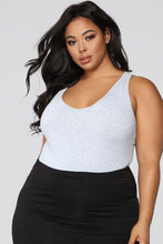 Load image into Gallery viewer, Zoey Racer Back Bodysuit - Heather Grey
