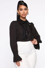 Load image into Gallery viewer, Feeling Ruffled Chiffon Top - Black
