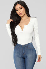 Load image into Gallery viewer, Kristina Long Sleeve Bodysuit - White

