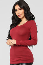 Load image into Gallery viewer, Julia Long Sleeve Top - Burgundy
