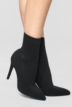 Load image into Gallery viewer, I'm In Knit Heeled Booties - Black
