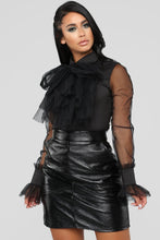 Load image into Gallery viewer, Mesh Ruffle Feels Blouse - Black
